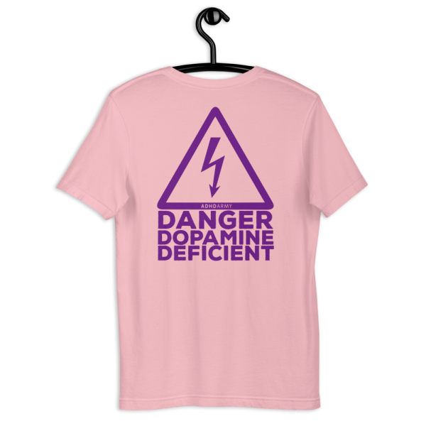 Danger Dopamine Deficient Short-Sleeve Unisex T-Shirt with Back Print - Image 3